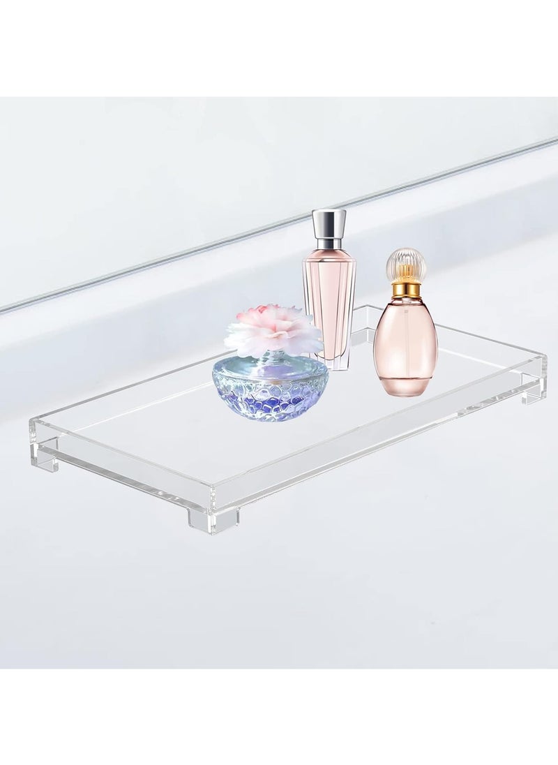 Vanity Bathroom Tray - Acrylic Rectangle Decorative Catchall Organizer Storage Tray