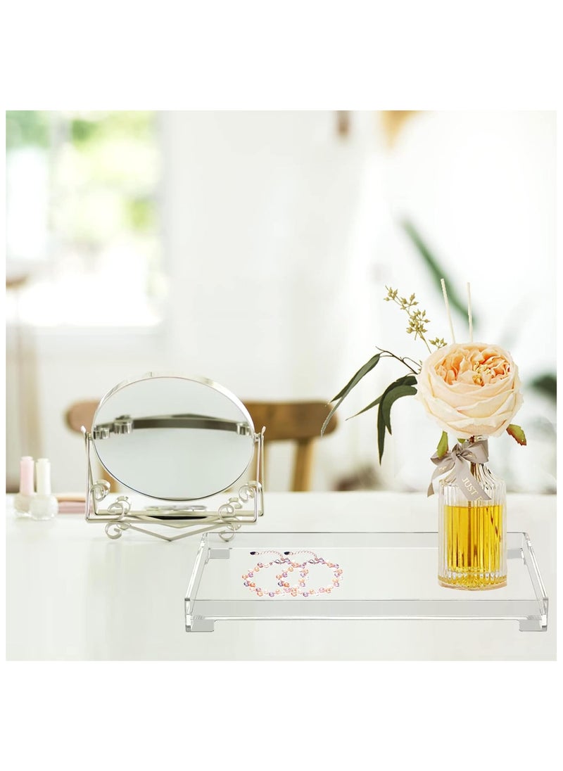 Vanity Bathroom Tray - Acrylic Rectangle Decorative Catchall Organizer Storage Tray
