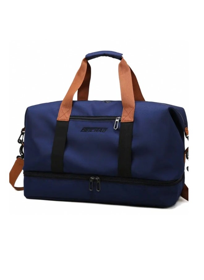 Large Capacity Duffel Bag, Blue, Gym Bag, Travel Bag