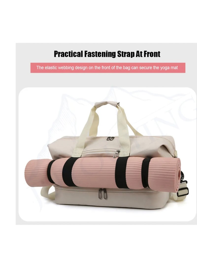 Large Capacity Duffel Bag, White, Gym Bag, Travel Bag