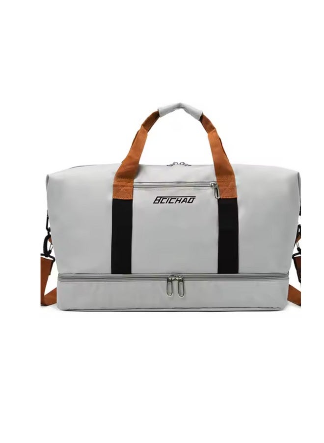 Large Capacity Duffel Bag, White, Gym Bag, Travel Bag