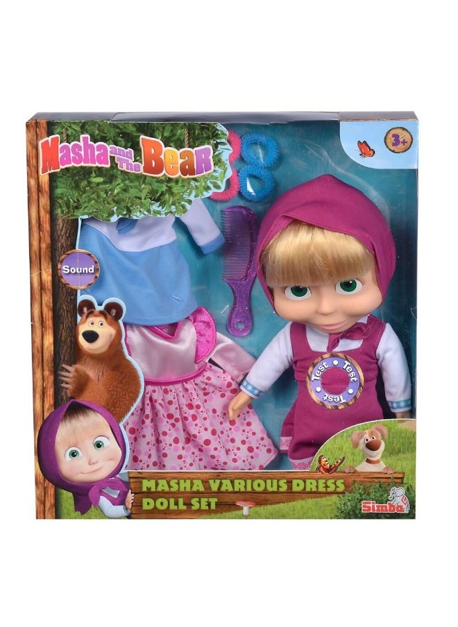 Masha & the Bear Masha Doll with Dresses (30 cm)