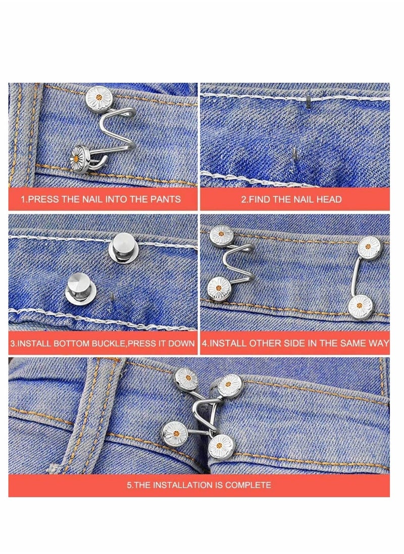 Adjustable Nail-Free Waist Buckle, Waist Buckle Extender Set Jeans Extender Waist Extender Button for Pants Jeans, The Best Tool to Tighten Pants and Skirts 3 Set