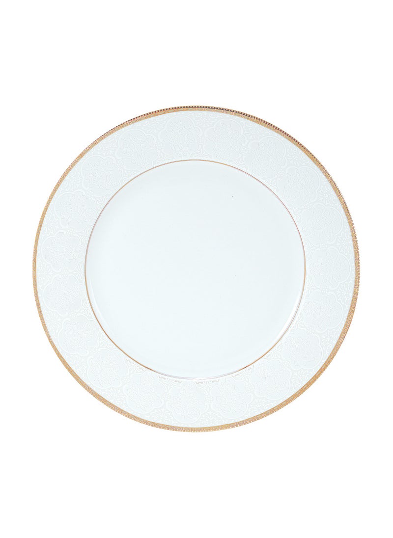 24 Piece Dinner Set Including Plates ，Dinner Plate, , Bowl,  - Serves 6 -  Gold White