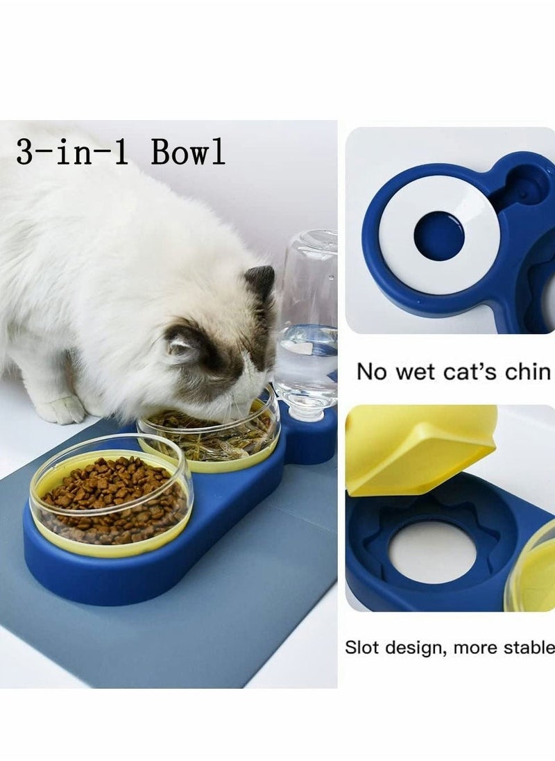 Cat Bowls Dog Tilted Water and Food Bowl Set Pets Dual Port Feeding Pet Automatic Drinking