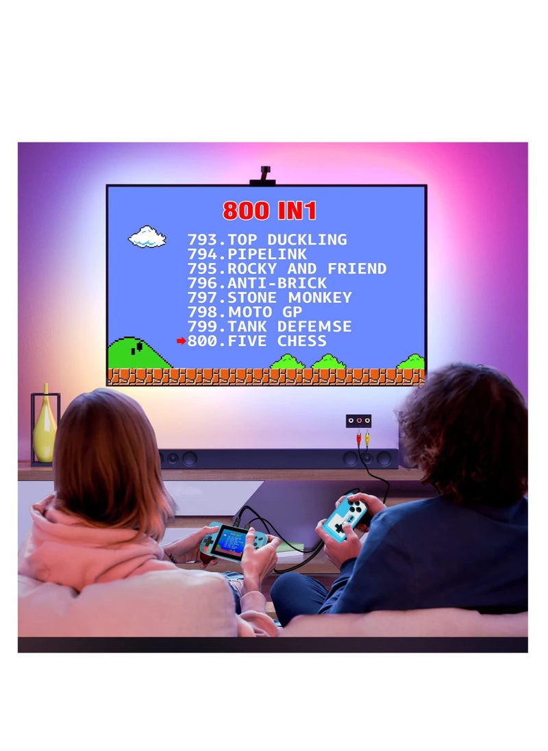 Handheld Game Console, Mini Retro Game Console, 800 Classic Games 3.5-Inch IPS Screen, with 1200mAh Rechargeable Battery, Supports 2 Players Connected TV, Portable Game Console for Adults Kids
