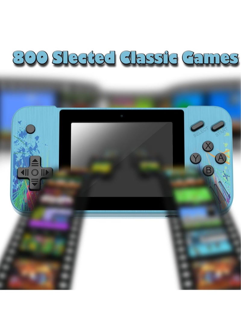 Handheld Game Console, Mini Retro Game Console, 800 Classic Games 3.5-Inch IPS Screen, with 1200mAh Rechargeable Battery, Supports 2 Players Connected TV, Portable Game Console for Adults Kids