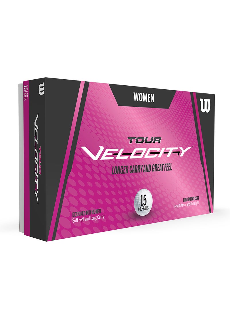 Tour Velocity Women Golf Balls, Pack of 15