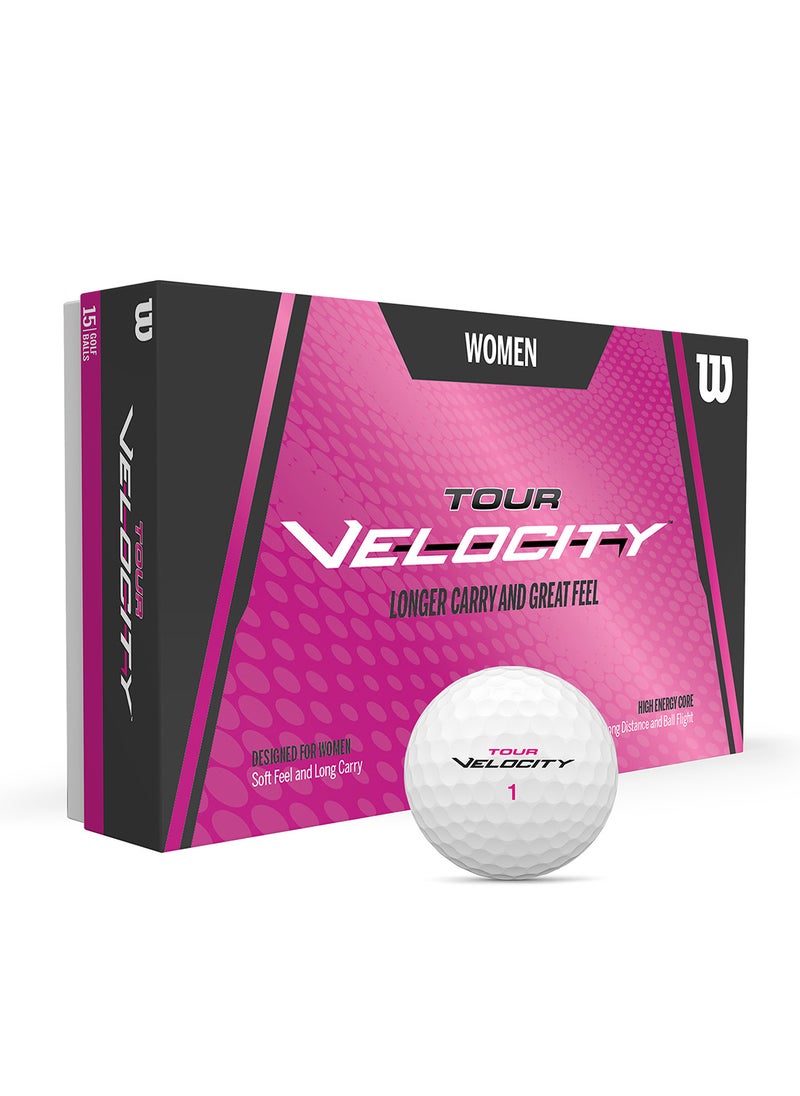 Tour Velocity Women Golf Balls, Pack of 15