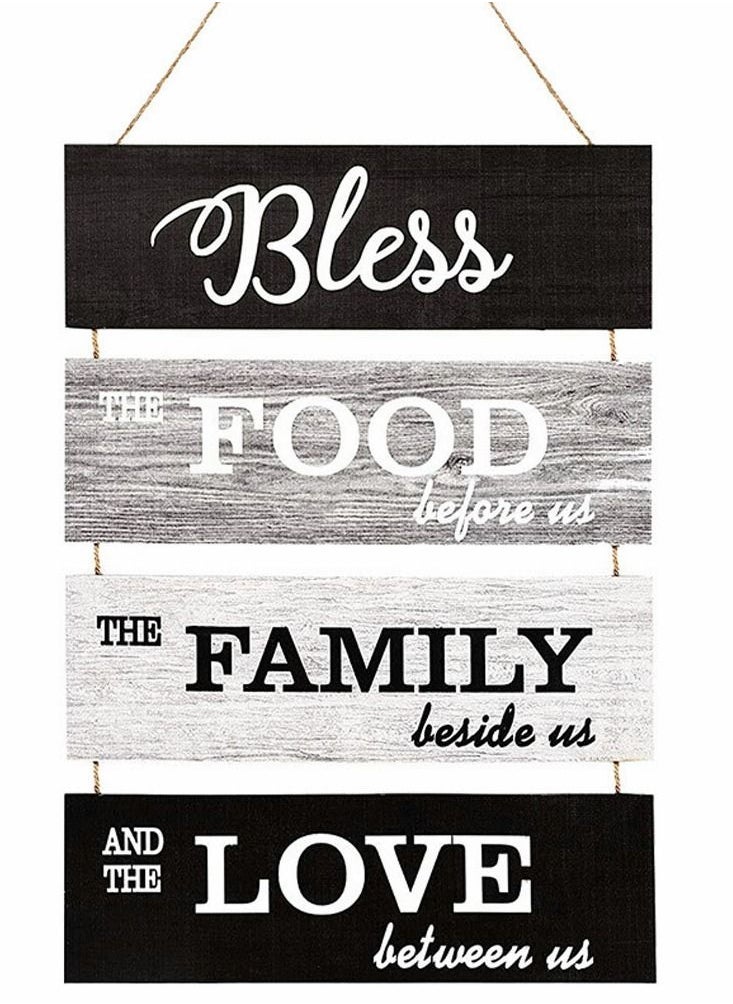 Wall Hanging Sign Bless Rustic Wooden Family Living House Decoration Brand for Room Bedroom Bathroom Kitchen