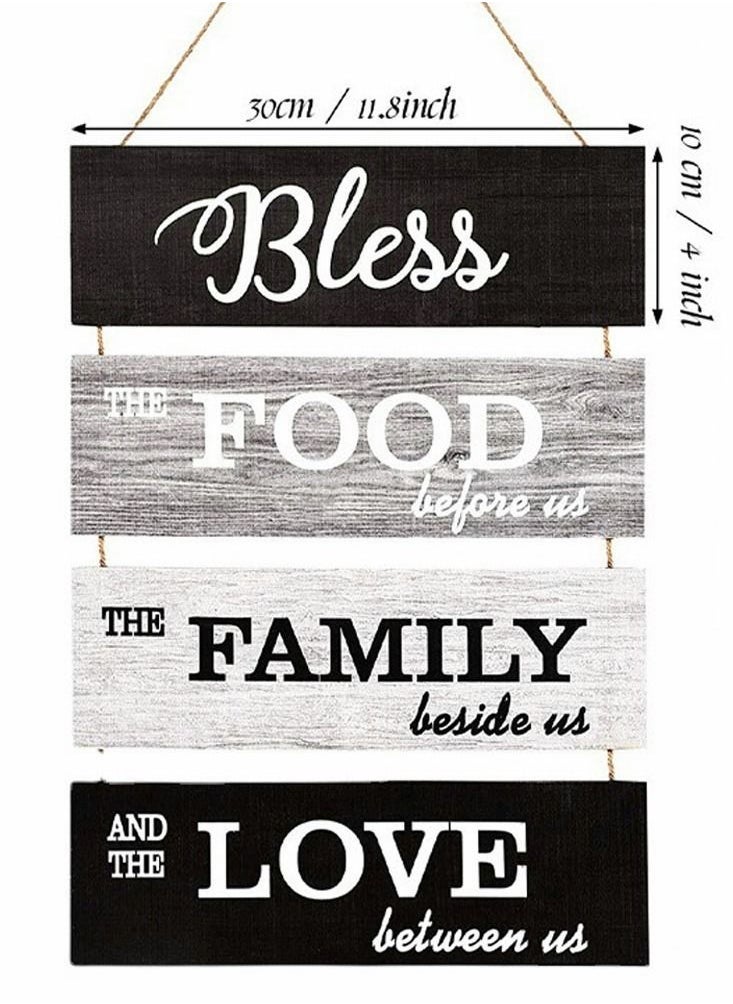 Wall Hanging Sign Bless Rustic Wooden Family Living House Decoration Brand for Room Bedroom Bathroom Kitchen