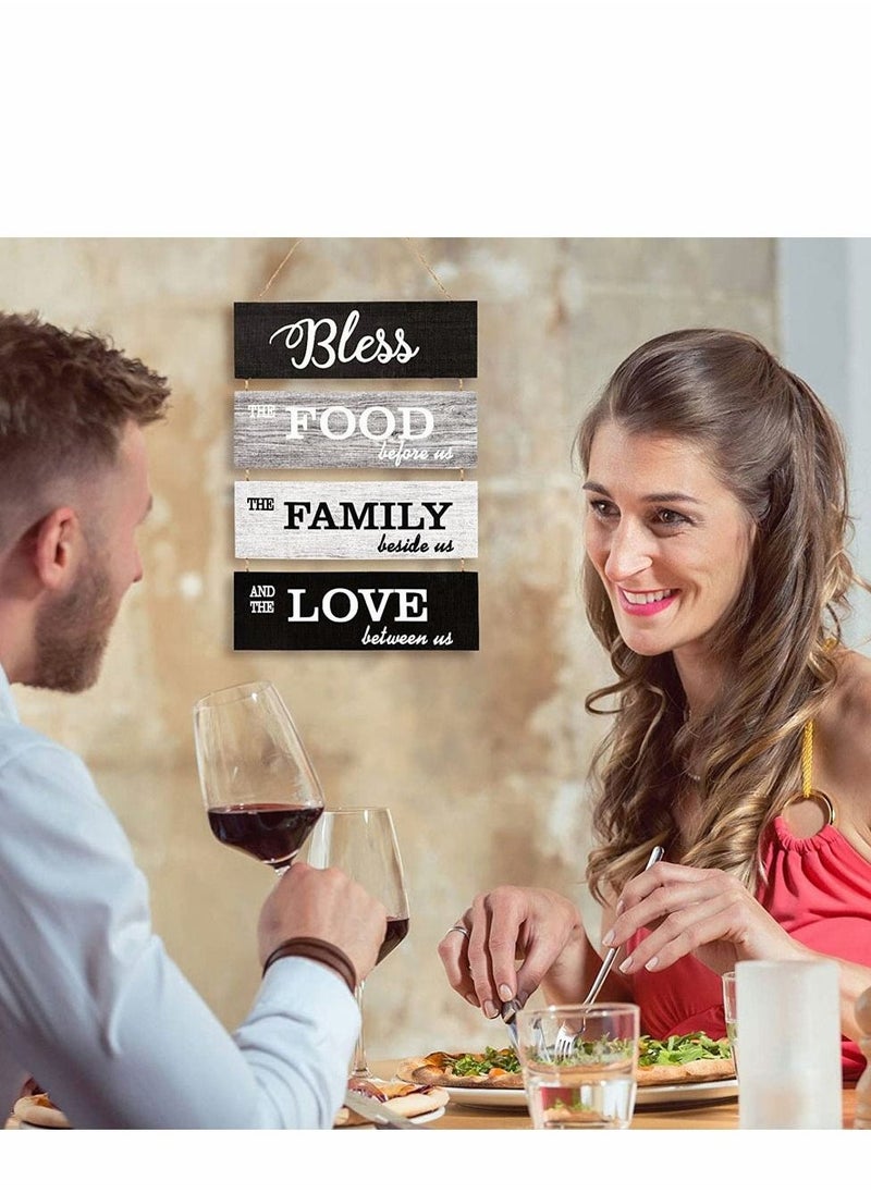 Wall Hanging Sign Bless Rustic Wooden Family Living House Decoration Brand for Room Bedroom Bathroom Kitchen