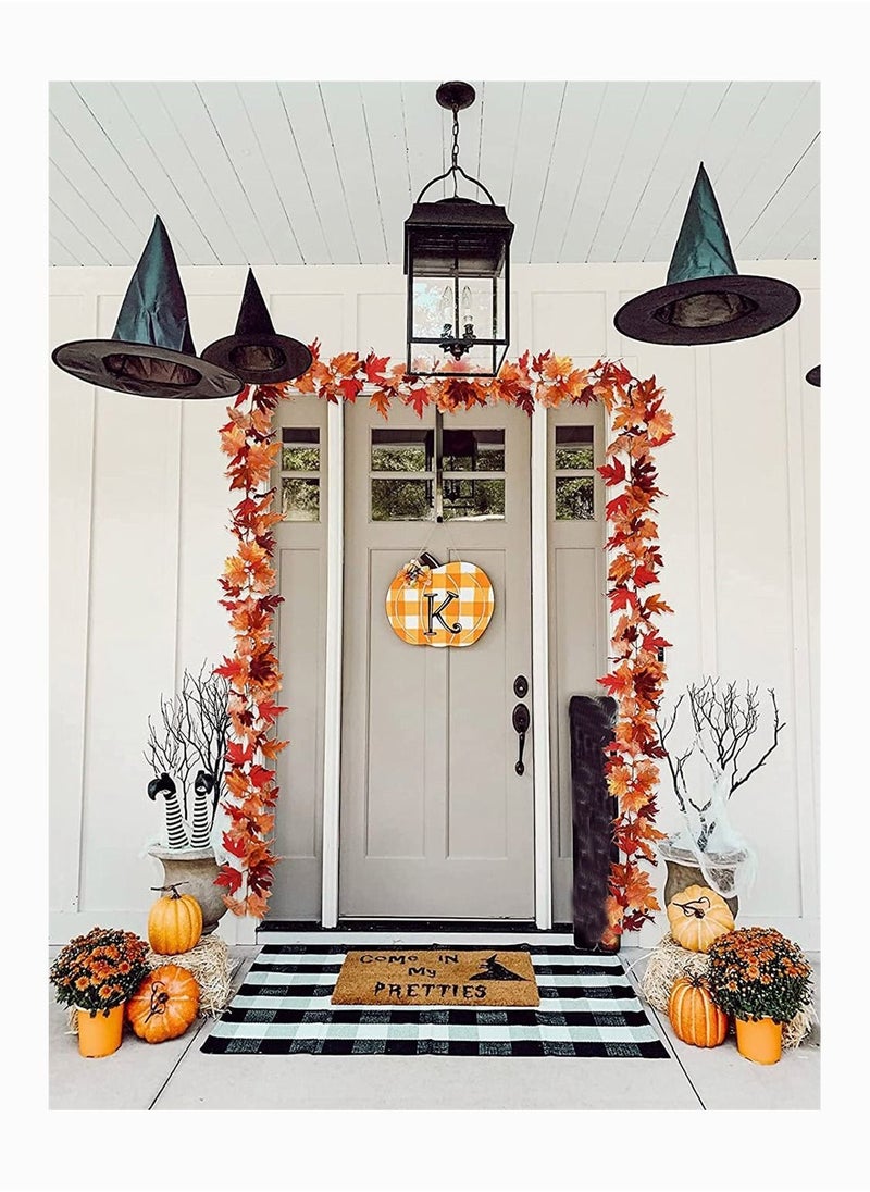 2 Pack Fall-Garland, Garland Leaf, Foliage Mantle Vine Fall Decor Artificial Autumn Decoration for Home, Fireplace, Mantle, Front Door, Thanksgiving Decor