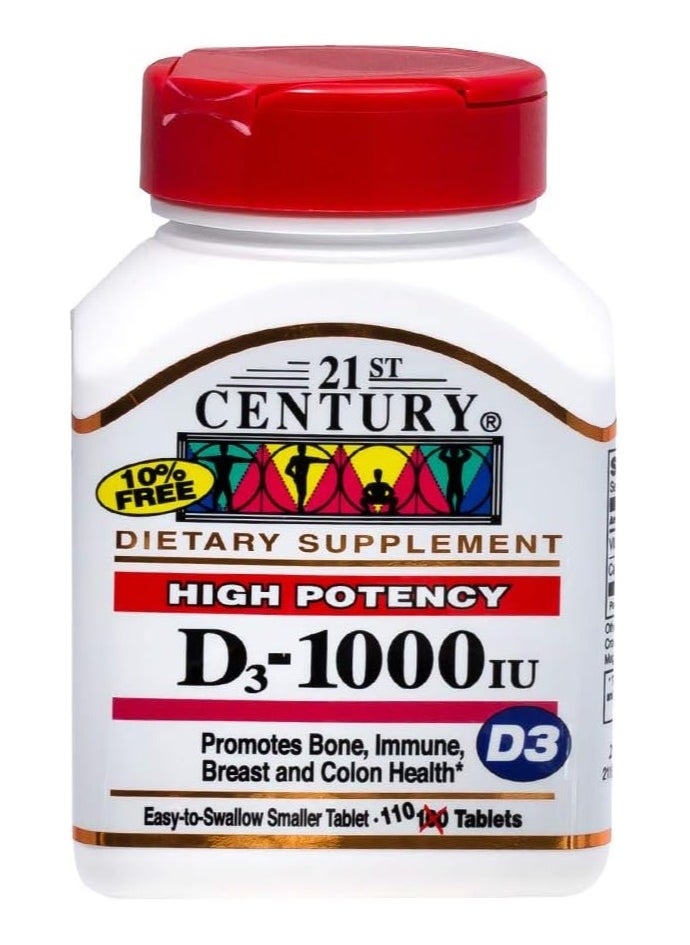 High Potency D3-1000Iu, 110 Tablets