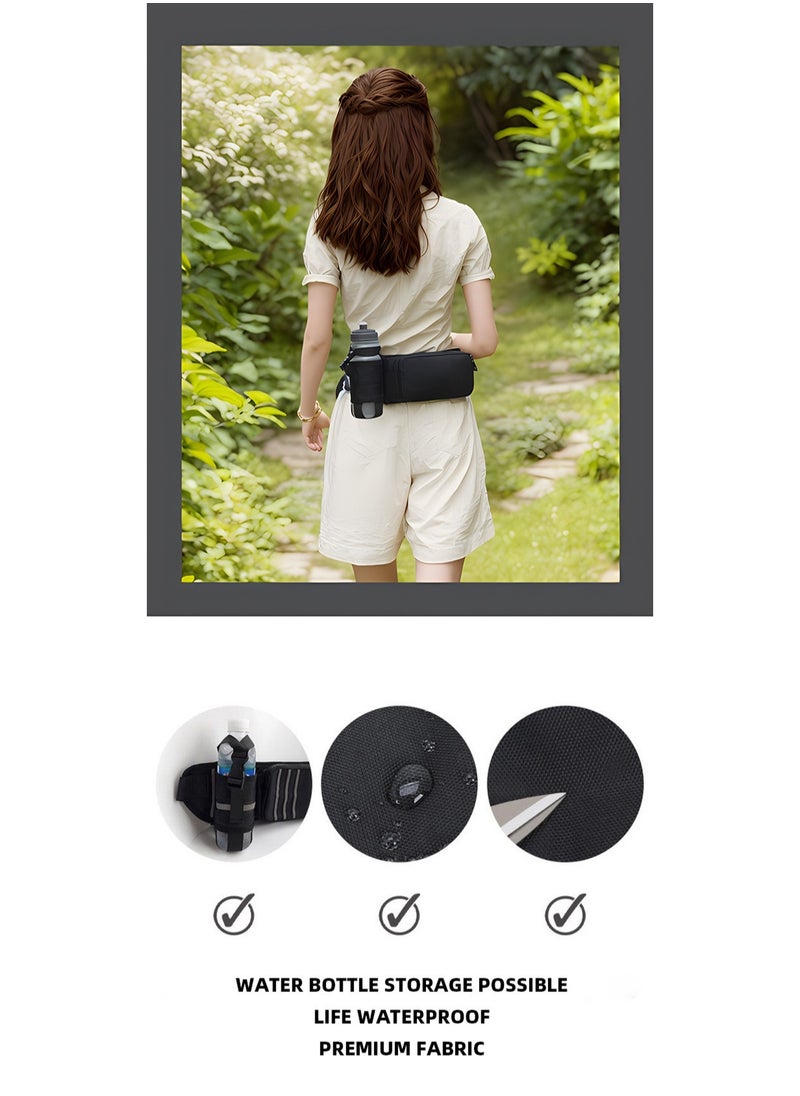 Sports waist bag, large capacity fitness waist bag, kettle waist bag, waterproof crossbody chest bag