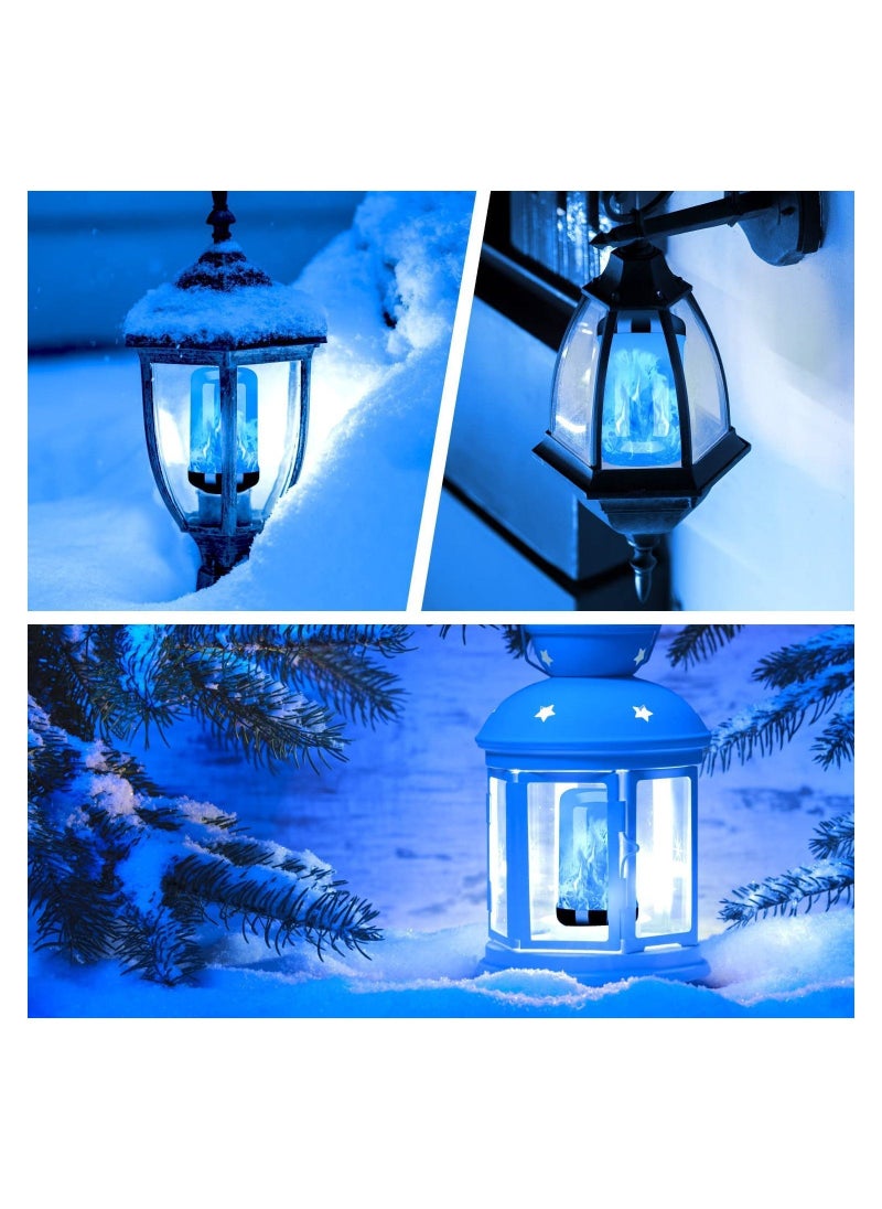 LED Flame Light Bulb Upgraded 4 Modes Flickering Light Bulbs with Upside Down Effect E27 Base Flame Bulb for Party Indoor and Outdoor Home Decoration Romantic Atmosphere Lighting (Yellow+Blue)