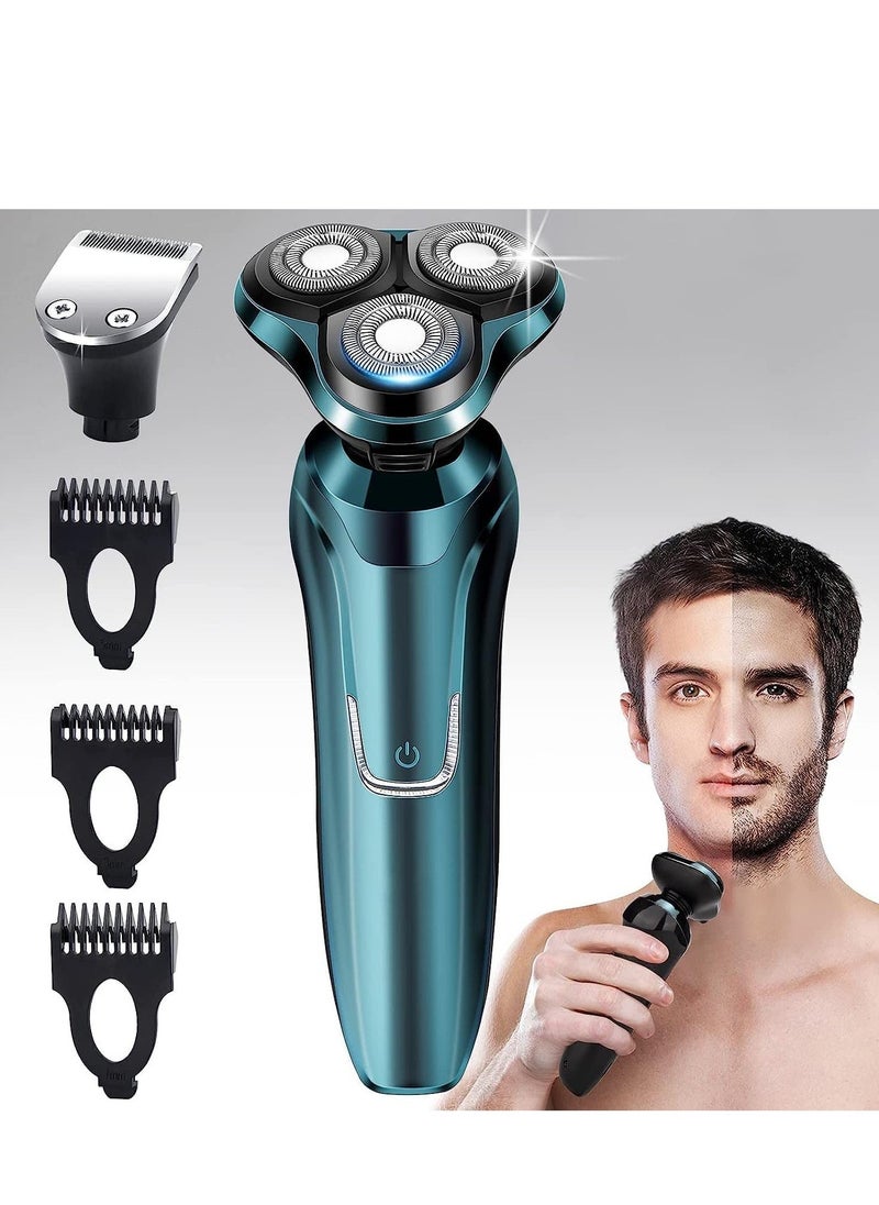 Electric Razor for Men Shavers for Men Electric Razor 4 in 1 Dry Wet Waterproof Rotary Men's Face Shaver Razors Cordless Face Shaver USB Rechargeable for Shaving Ideas Gift for Dad Husband