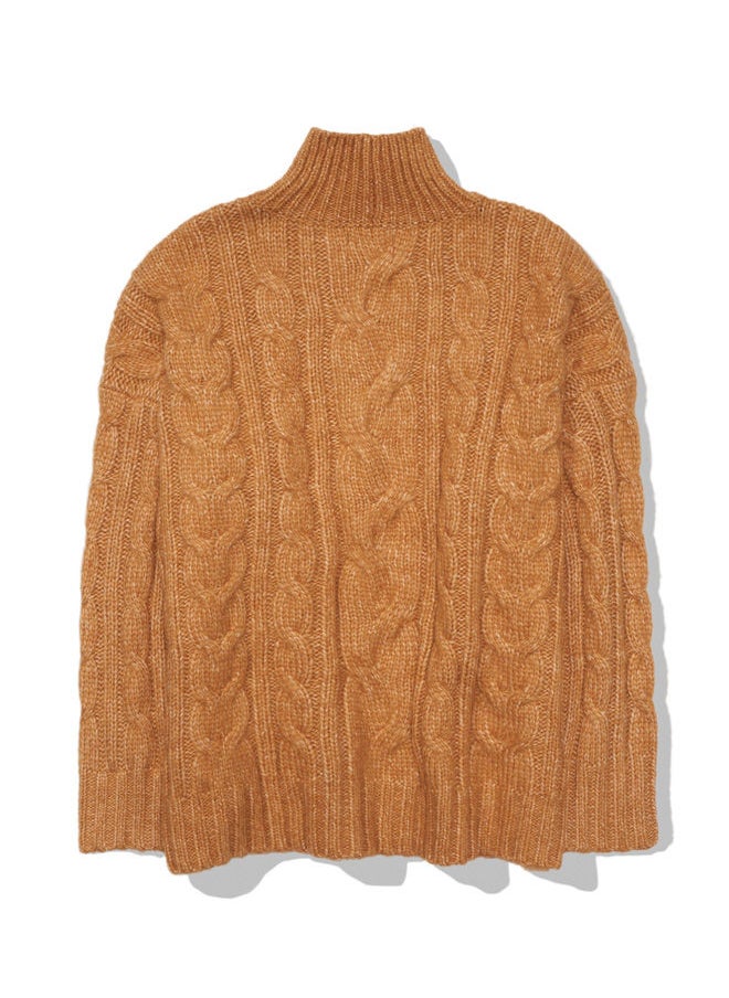 AE Cable Knit Mock Neck Sweater