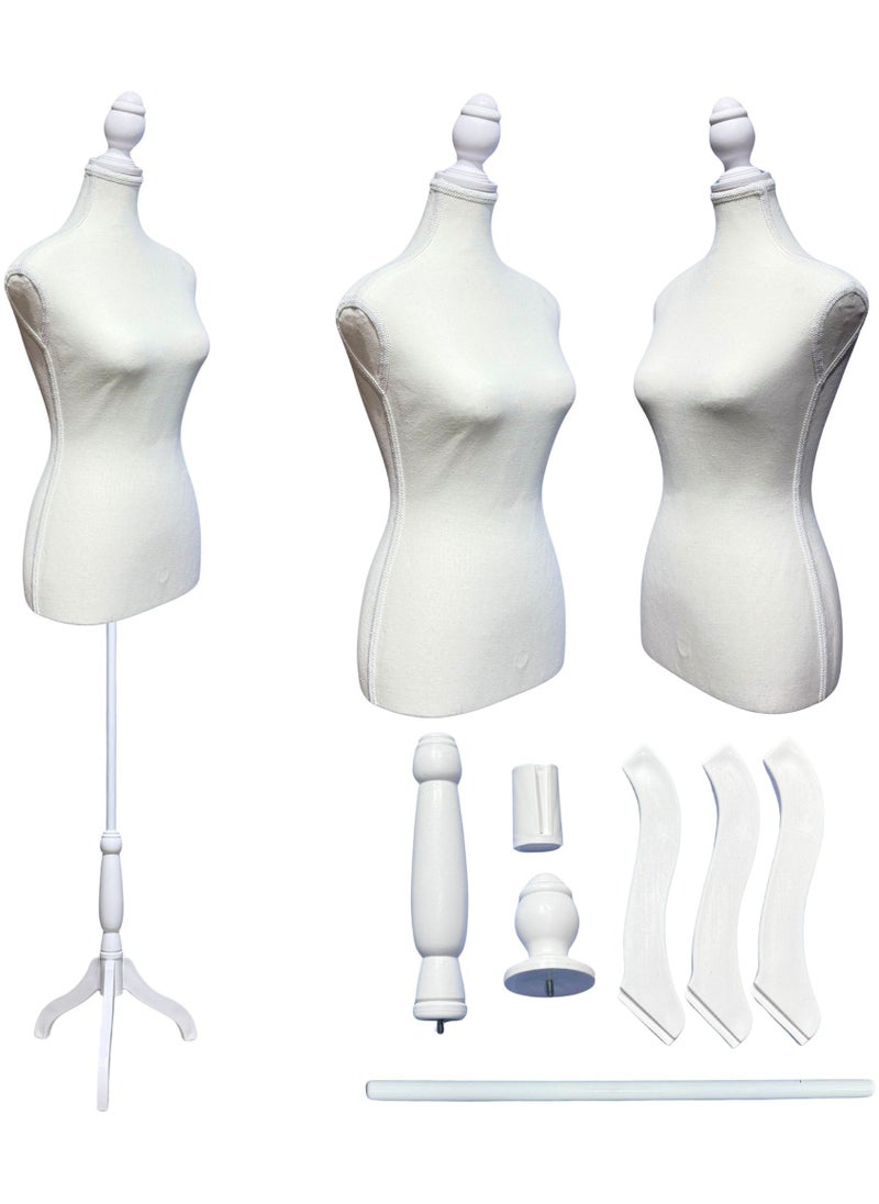 Women Sewing Mannequin Torso Dress Foam, Adjustable Female Mannequin Body Torso, Strong Plastic Tripod and Head with Stainless Steel Tube, Pinnable Mannequin Display Dressmaker Sewing Clothes 170cm