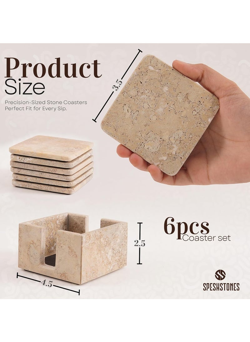 Travertine Marble Coasters 3.5