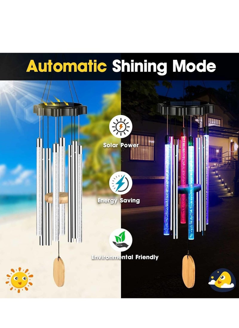 Memorial Wind Chimes for Outside Large Deep Tone 30 Inches with 8 Tuned Tubes and Hook, Solar Wind Chimes Waterproof Garden Patio Yard Balcony and Home Decorations, Suitable as A Gift for Unisex