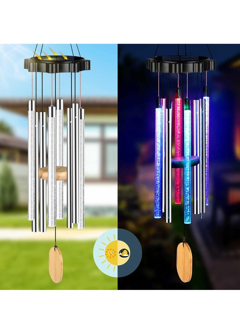 Memorial Wind Chimes for Outside Large Deep Tone 30 Inches with 8 Tuned Tubes and Hook, Solar Wind Chimes Waterproof Garden Patio Yard Balcony and Home Decorations, Suitable as A Gift for Unisex