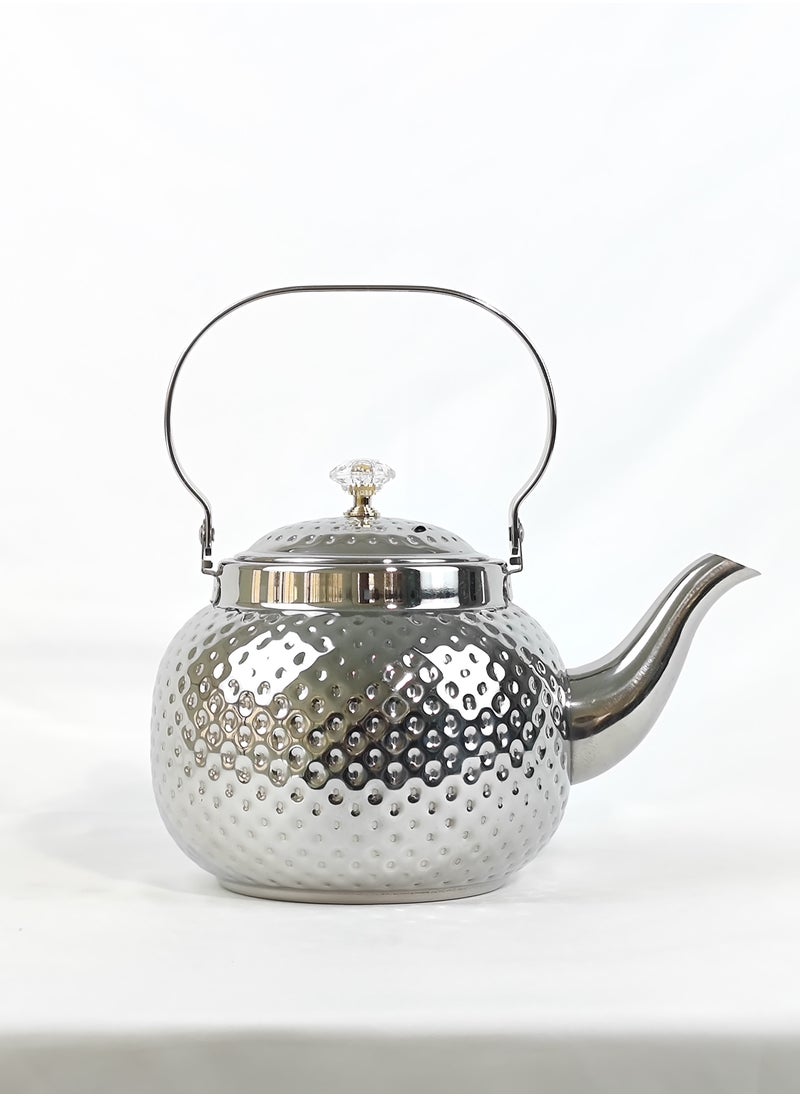Teapot with Removable Infuser, 1.2L Stainless steel Coffee & Tea Pots - Perfect filter for Loose Leaf Tea or Tea Bags (silver