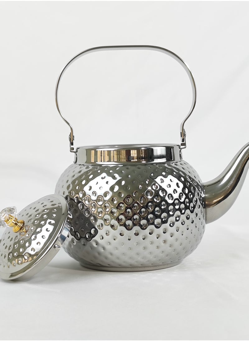 Teapot with Removable Infuser, 1.2L Stainless steel Coffee & Tea Pots - Perfect filter for Loose Leaf Tea or Tea Bags (silver
