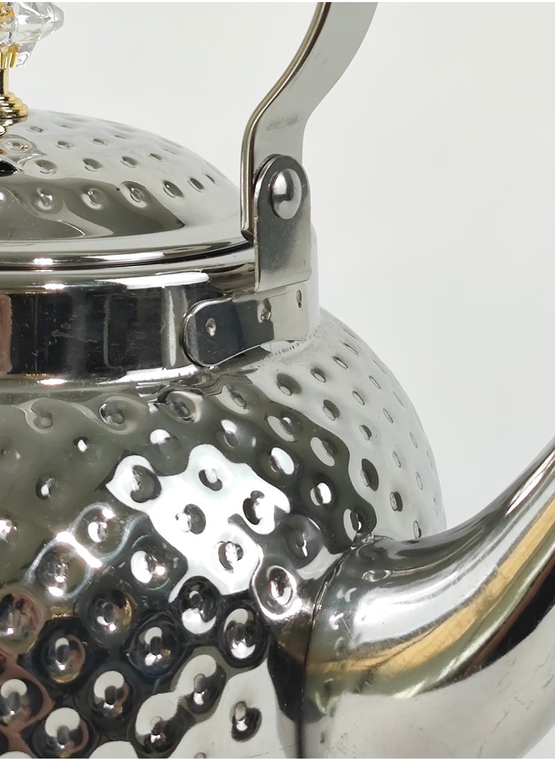 Teapot with Removable Infuser, 1.2L Stainless steel Coffee & Tea Pots - Perfect filter for Loose Leaf Tea or Tea Bags (silver