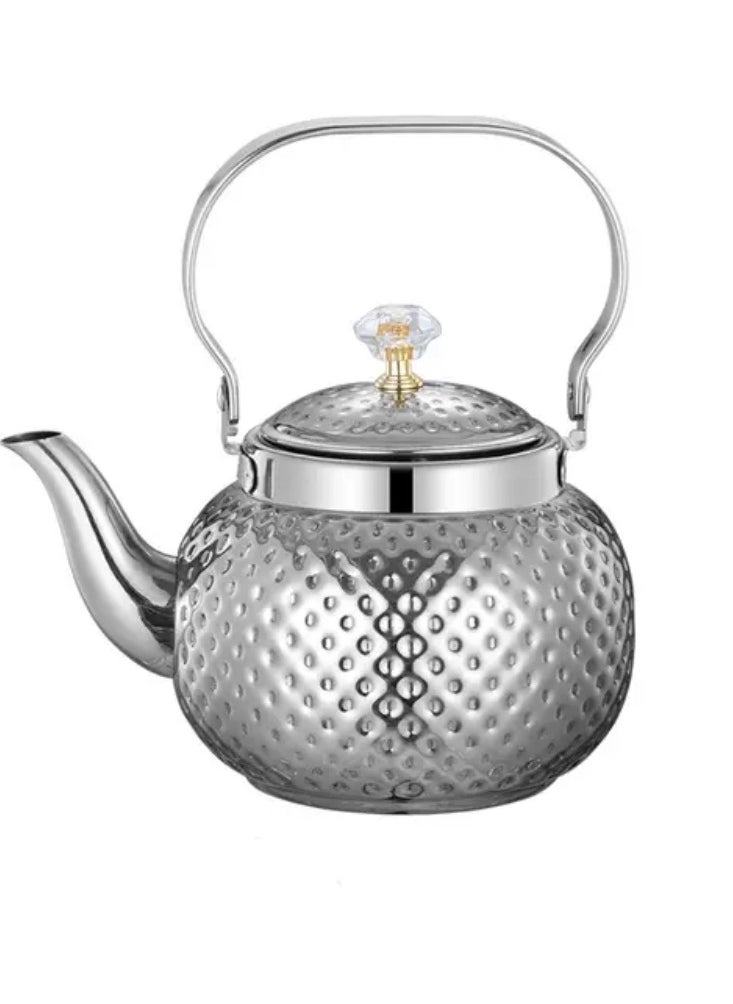 Teapot with Removable Infuser, 1.2L Stainless steel Coffee & Tea Pots - Perfect filter for Loose Leaf Tea or Tea Bags (silver