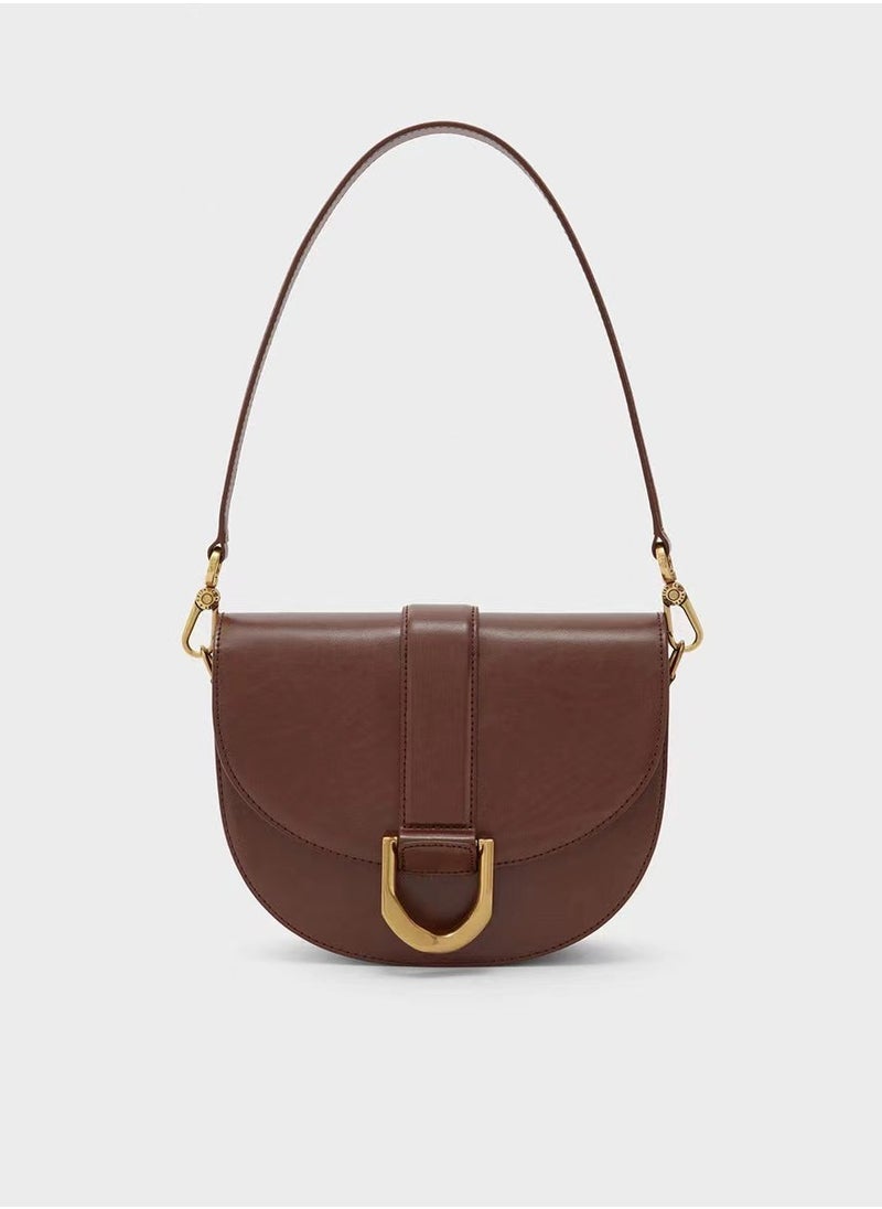 Charles & Keith Gabine Horseshoe Buckle Saddle Bag Shoulder Bag