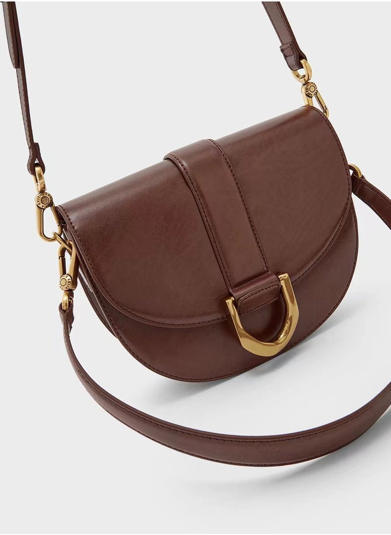 Charles & Keith Gabine Horseshoe Buckle Saddle Bag Shoulder Bag