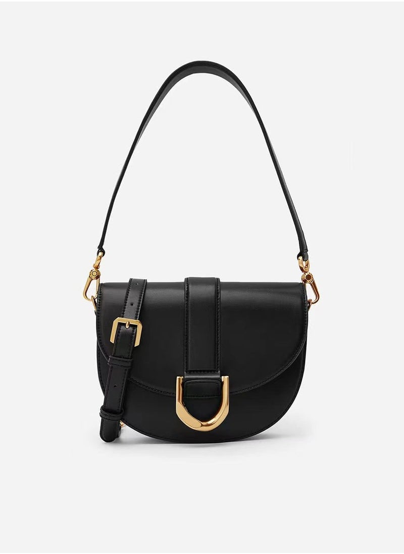 Charles & Keith Gabine Horseshoe Buckle Saddle Bag Shoulder Bag