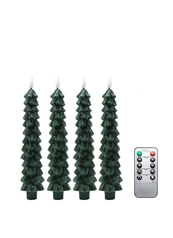 4 Pcs LED Pine Cone Tree Simulation Candle Light Christmas Decorative Light