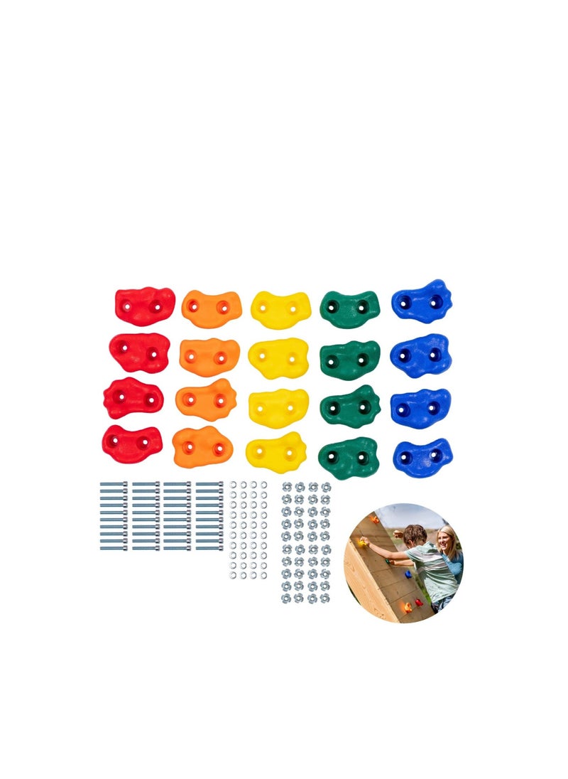 20 Pack Kids Rock Climbing Holds, Includes Mounting Hardware for 1