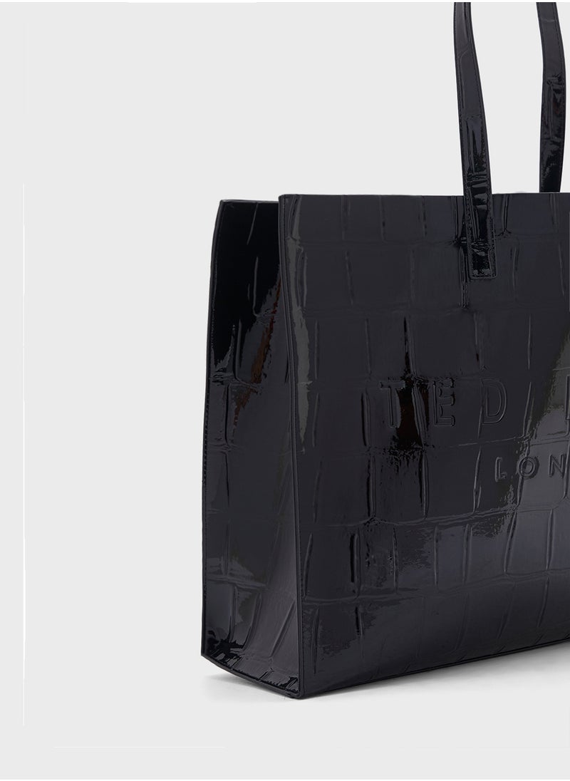 Allicon Mock Croc Icon Tote Bag Jet