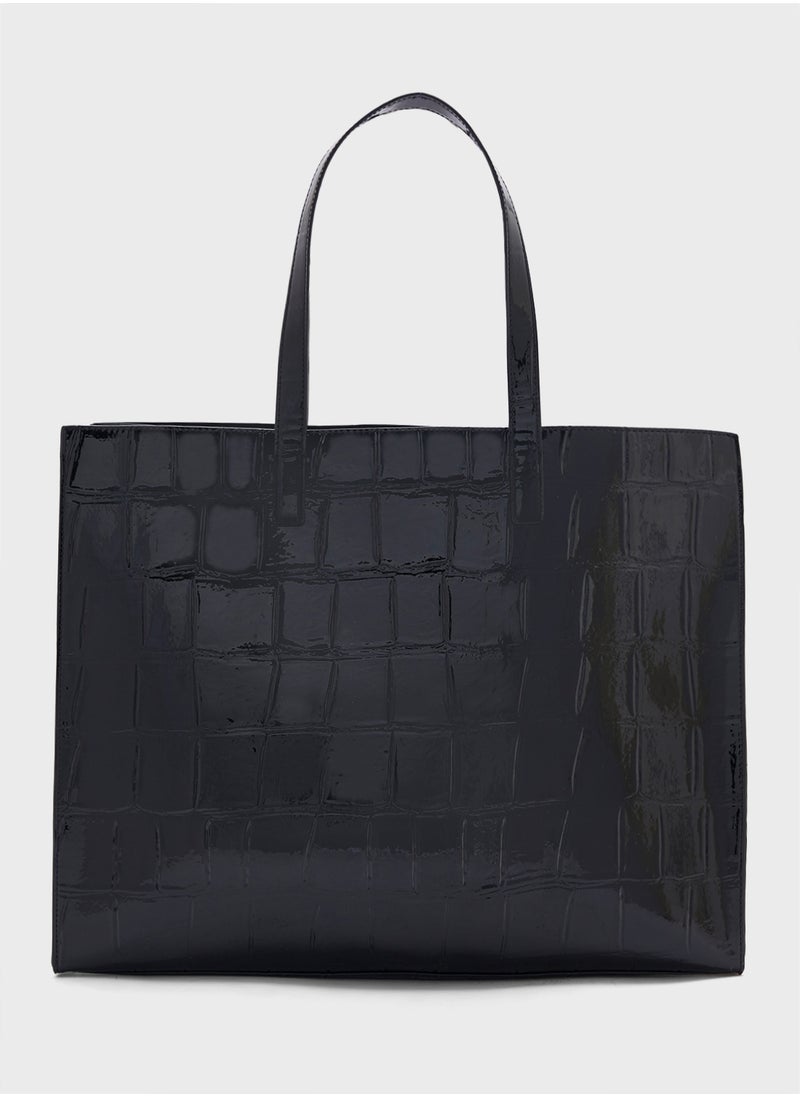 Allicon Mock Croc Icon Tote Bag Jet