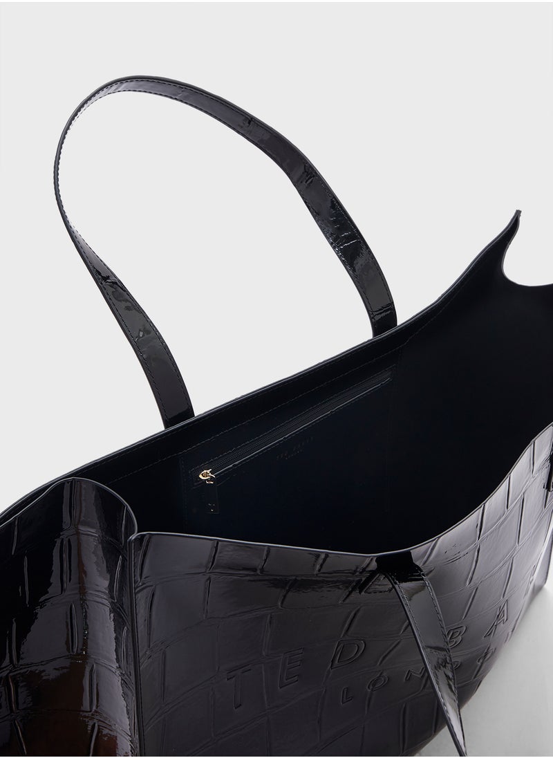 Allicon Mock Croc Icon Tote Bag Jet