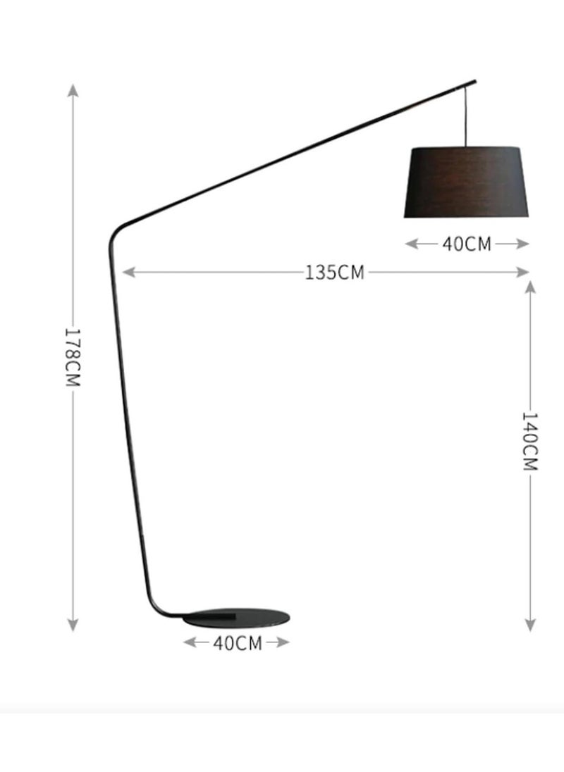 Modern Black Slant Floor Lamp with Metal Body