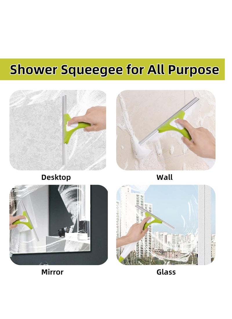 Multi-Purpose Shower Squeegee and Glass Scraper, Ideal for Home, Car, and Tile Cleaning (Random Colors: Green, Blue, Purple, Pink)