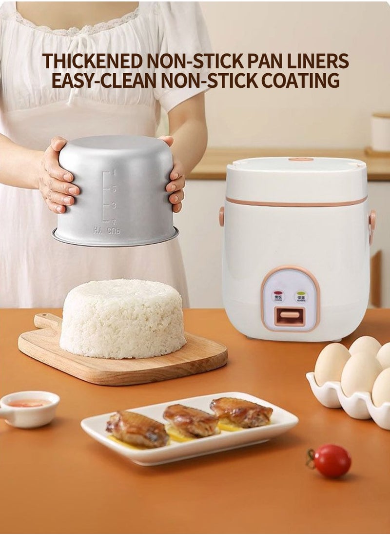 1.2 Liter Mini Multifunctional Rice Cooker, 200 Watt Small Portable Mechanical Home Cooker for 1-2 People