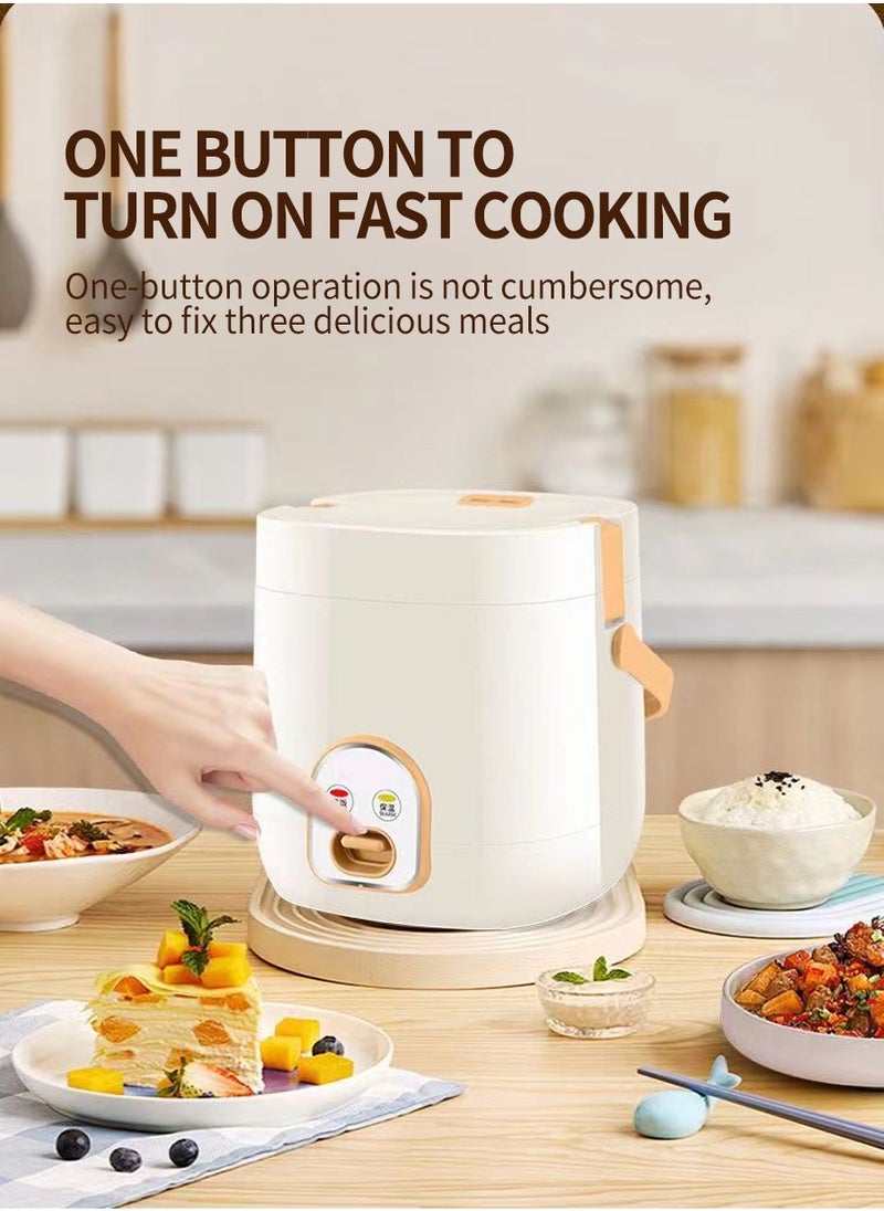 1.2 Liter Mini Multifunctional Rice Cooker, 200 Watt Small Portable Mechanical Home Cooker for 1-2 People