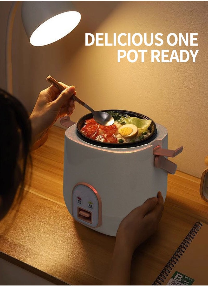 1.2 Liter Mini Multifunctional Rice Cooker, 200 Watt Small Portable Mechanical Home Cooker for 1-2 People