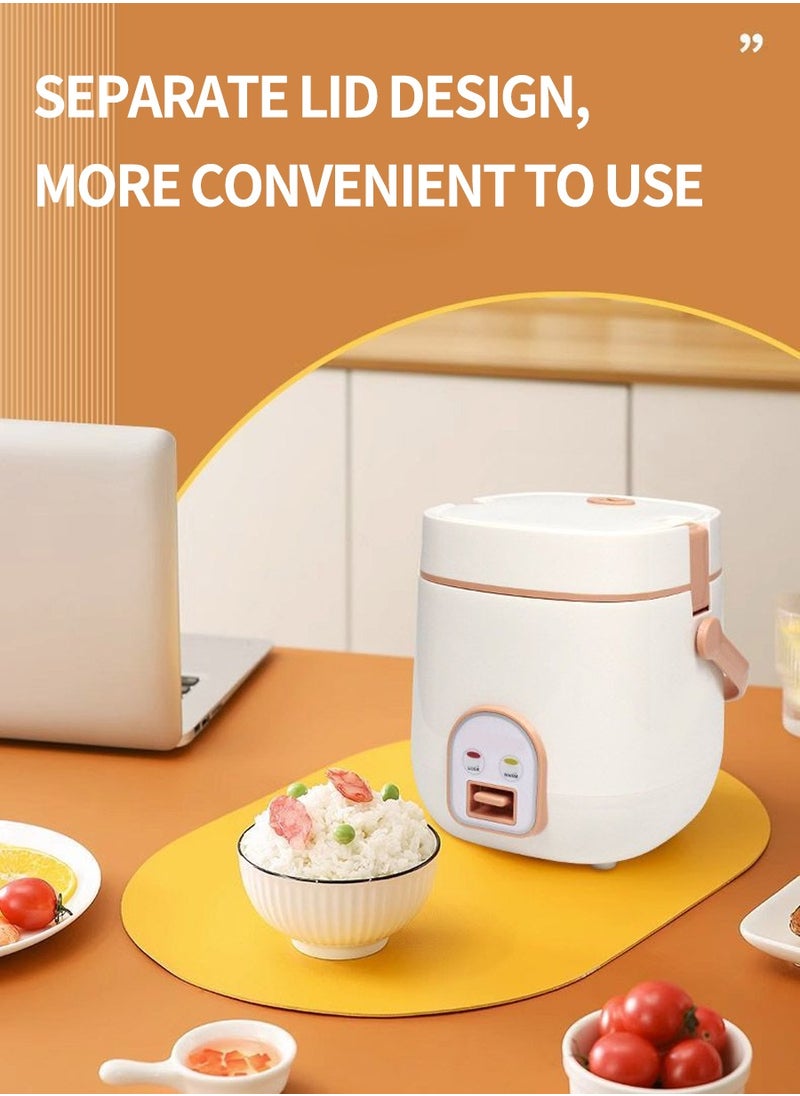 1.2 Liter Mini Multifunctional Rice Cooker, 200 Watt Small Portable Mechanical Home Cooker for 1-2 People