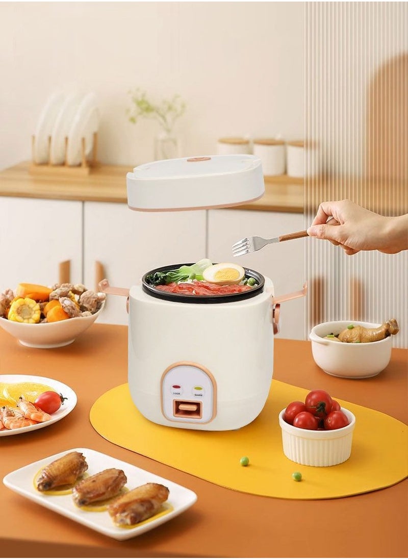 1.2 Liter Mini Multifunctional Rice Cooker, 200 Watt Small Portable Mechanical Home Cooker for 1-2 People