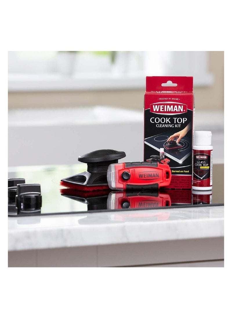 Complete Cook Top Cleaning Kit - Cook Top Cleaner and Polish 2 oz, Scrubbing Pad, Cleaning Tool, Cook Top Razor Scraper