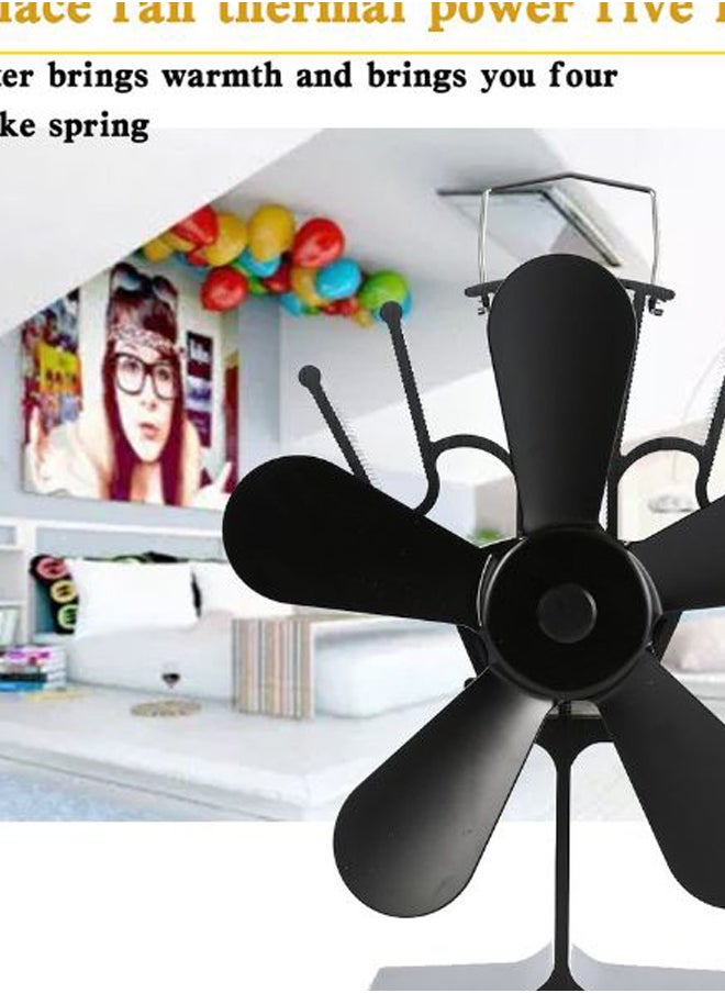 5 Blade Thermal Power Stove Fan YY6696101 Black