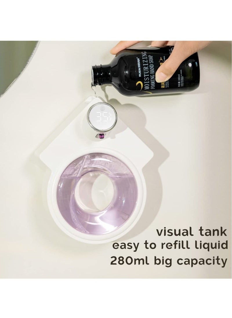 Automatic Soap Dispenser, Auto Foaming Touchless Hand Soap Dispenser, IPX6 Waterproof Foam Sanitizer Dispenser, Wall Mounted Foam Soap Dispenser, for Bathroom Countertop, 8.7oz/250ML