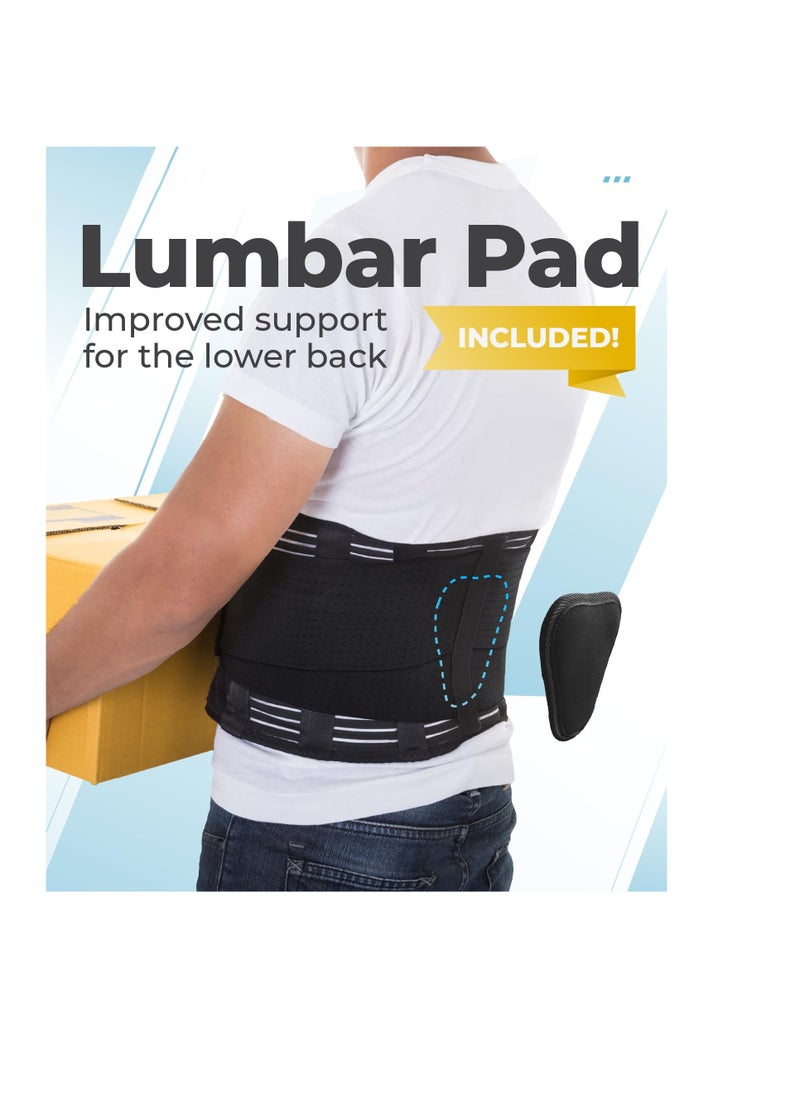 Back Brace for Lower Back Pain, Immediate Relief from Sciatica, Herniated Disc, Scoliosis, Breathable Design With Lumbar Support Pad, Back Support Brace for Home, Lifting, Work, XL