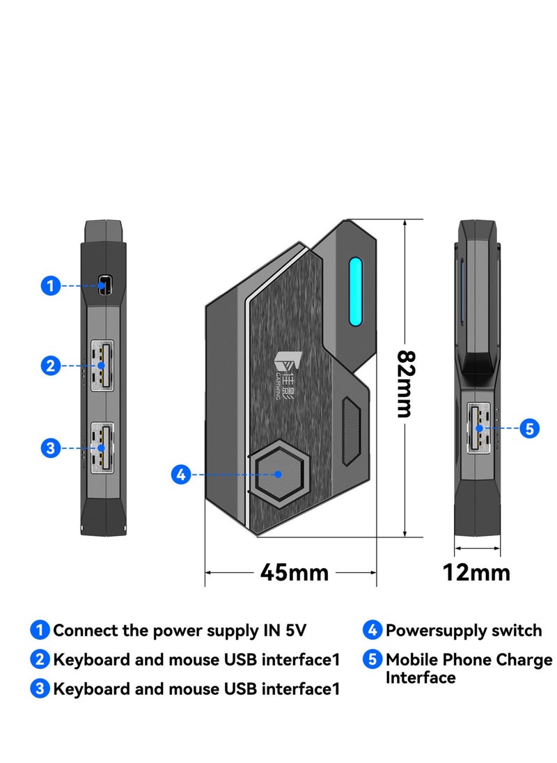 Mix Elite mobile gaming keyboard and mouse 4-piece set (Mix Elite converter+K12 keyboard+G2mouse+stand)